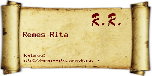 Remes Rita névjegykártya